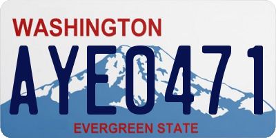 WA license plate AYE0471