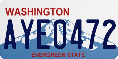 WA license plate AYE0472