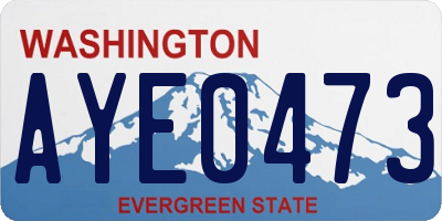 WA license plate AYE0473