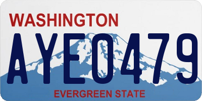 WA license plate AYE0479