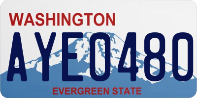 WA license plate AYE0480