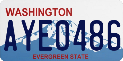WA license plate AYE0486