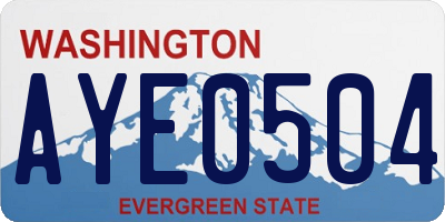 WA license plate AYE0504