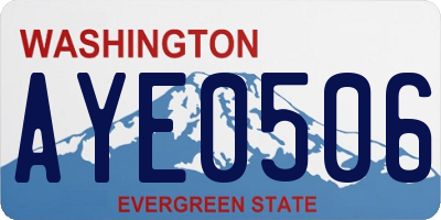 WA license plate AYE0506
