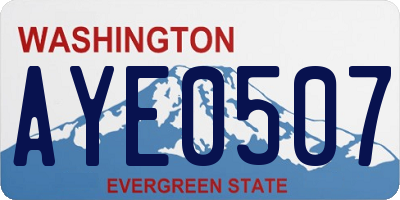WA license plate AYE0507