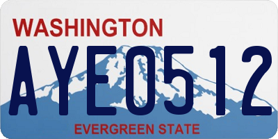 WA license plate AYE0512