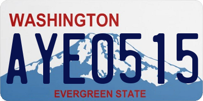WA license plate AYE0515