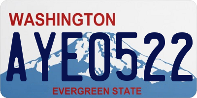 WA license plate AYE0522