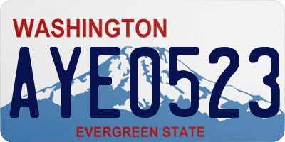 WA license plate AYE0523