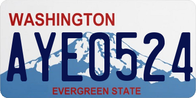 WA license plate AYE0524