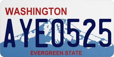 WA license plate AYE0525