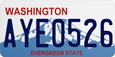 WA license plate AYE0526
