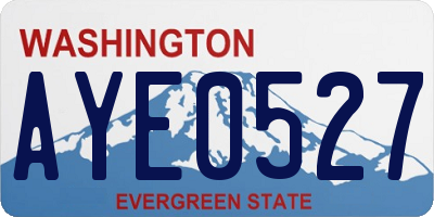 WA license plate AYE0527