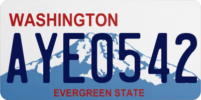 WA license plate AYE0542