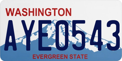 WA license plate AYE0543