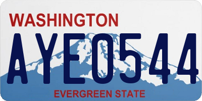 WA license plate AYE0544