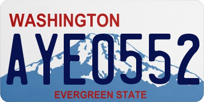 WA license plate AYE0552