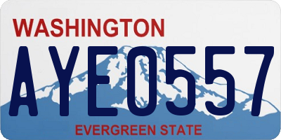 WA license plate AYE0557