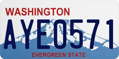 WA license plate AYE0571