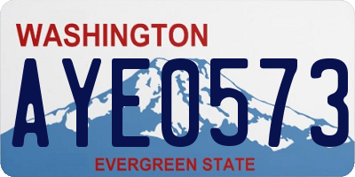 WA license plate AYE0573
