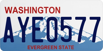 WA license plate AYE0577