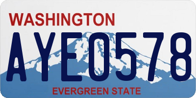 WA license plate AYE0578