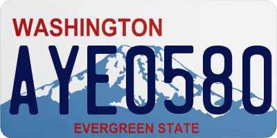 WA license plate AYE0580