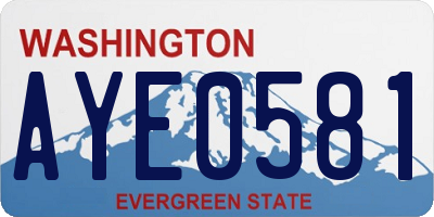 WA license plate AYE0581