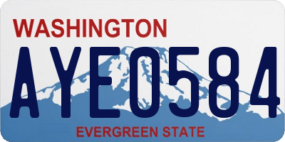 WA license plate AYE0584