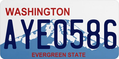 WA license plate AYE0586