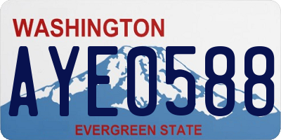 WA license plate AYE0588