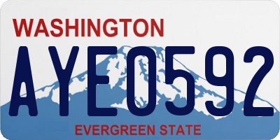 WA license plate AYE0592