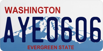 WA license plate AYE0606