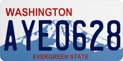 WA license plate AYE0628