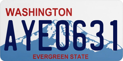 WA license plate AYE0631