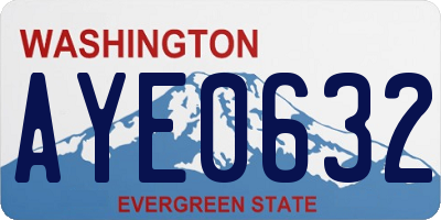 WA license plate AYE0632