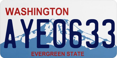 WA license plate AYE0633