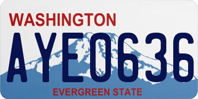 WA license plate AYE0636