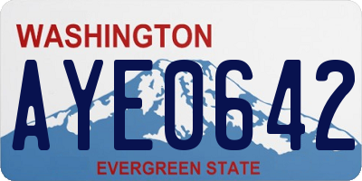 WA license plate AYE0642