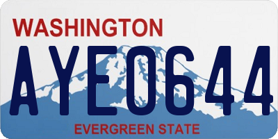 WA license plate AYE0644