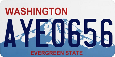 WA license plate AYE0656