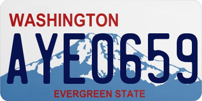 WA license plate AYE0659