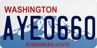 WA license plate AYE0660