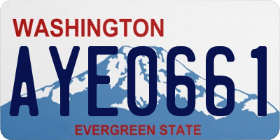WA license plate AYE0661