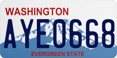 WA license plate AYE0668