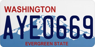 WA license plate AYE0669