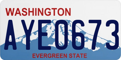 WA license plate AYE0673
