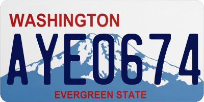 WA license plate AYE0674