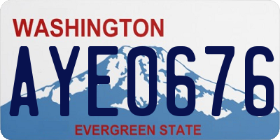WA license plate AYE0676