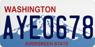 WA license plate AYE0678